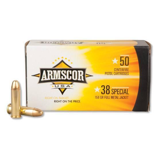 Armscor Handgun Ammunition .38 SPL 158 gr FMJ 891 fps 50/ct - Precision Shot Firearms