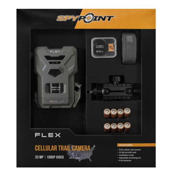 Spypoint Flex Cellular Trail Camera Bundle 33MP Grey - Precision Shot Firearms