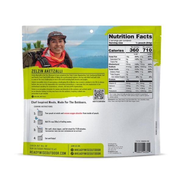 ReadyWise Outdoor Pro Meal Pork Chile Verde Single Pouch - Precision Shot Firearms