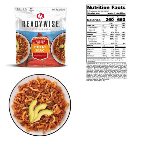 Readywise Desert High Chili Mac with Beef 5.8 oz - Precision Shot Firearms