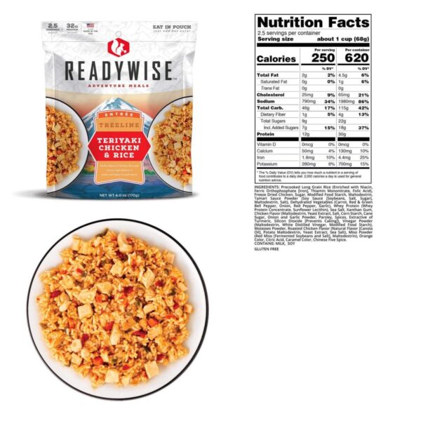 Readywise Treeline Teriyaki Chicken & Rice - 6 oz - Precision Shot Firearms