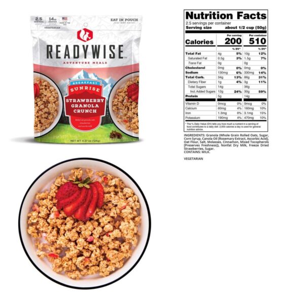 Readywise Sunrise Strawberry Granola Crunch - 4.37 oz - Precision Shot Firearms