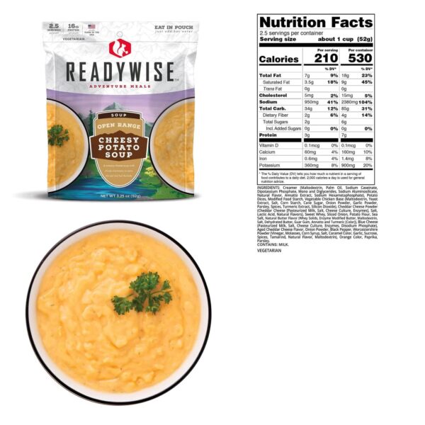 Readywise Open Range Cheesy Potato Soup - 4.55 oz - Precision Shot Firearms