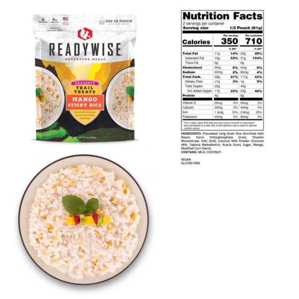 Readywise Trail Treats Mango Sticky Rice - 5.7 oz - Precision Shot Firearms