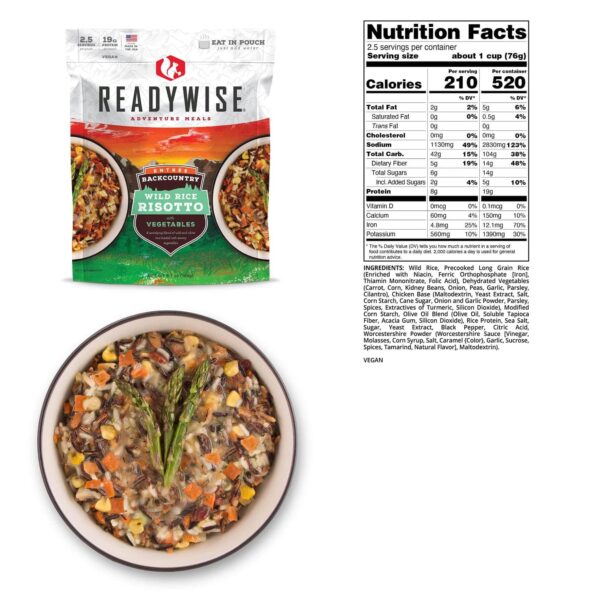 Readywise Backcountry Wild Rice Risotto with Vegetables - 6.7oz - Precision Shot Firearms
