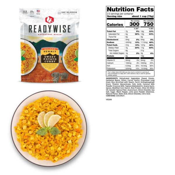 Readywise Summit Sweet Potato Curry - 6.6 oz - Precision Shot Firearms