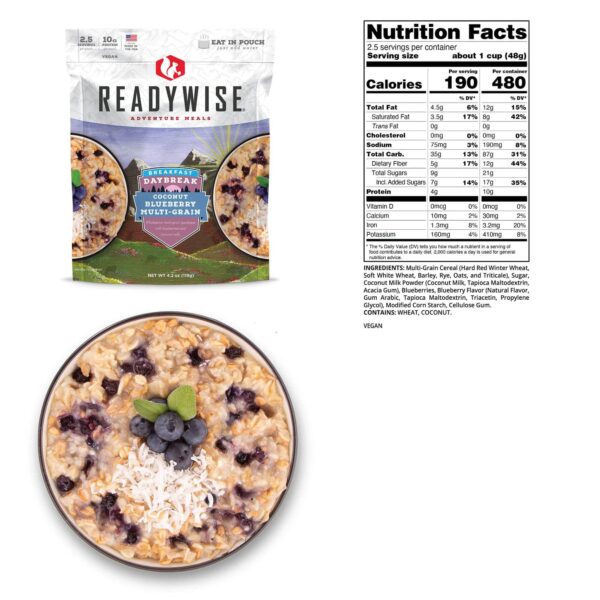 Readywise Daybreak Coconut Blueberry Multi-grain - 4.2 oz - Precision Shot Firearms