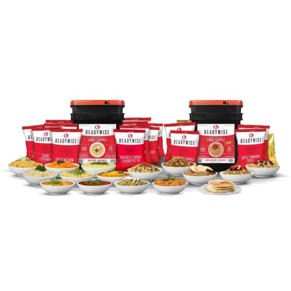 Readywise Long Term Emergency Food Supply with Breakfast Bucket and Entree Bucket 240 Servings - Precision Shot Firearms