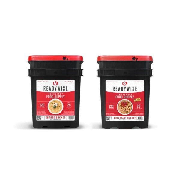 Readywise Long Term Emergency Food Supply with Breakfast Bucket and Entree Bucket 240 Servings - Precision Shot Firearms