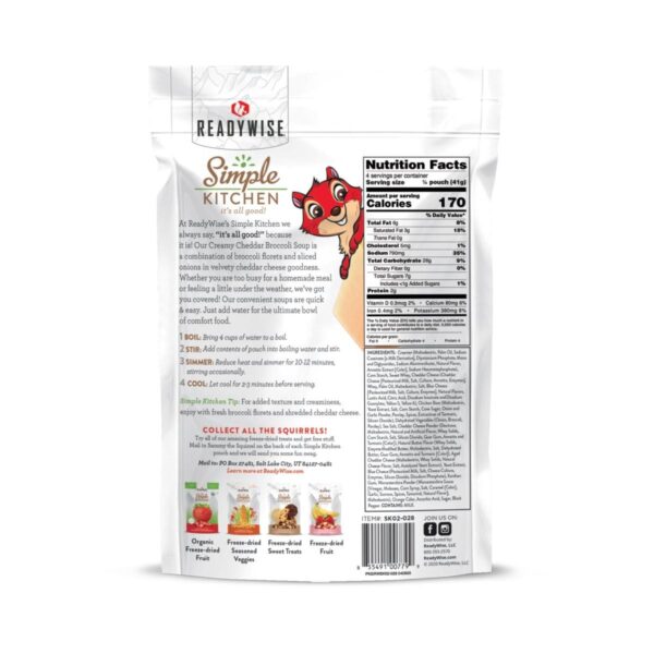 Readywise Simple Kitchen Creamy Cheddar Broccoli Soup - 5.7 oz - Precision Shot Firearms