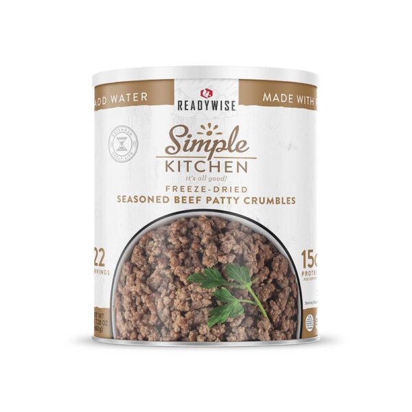 Readywise Simple Kitchen Freeze-Dried Seasoned Beef Patty Crumbles 22 Serving - Precision Shot Firearms