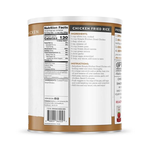 Readywise Freeze-Dried Diced Chicken #10 Can 16 Serving - Precision Shot Firearms