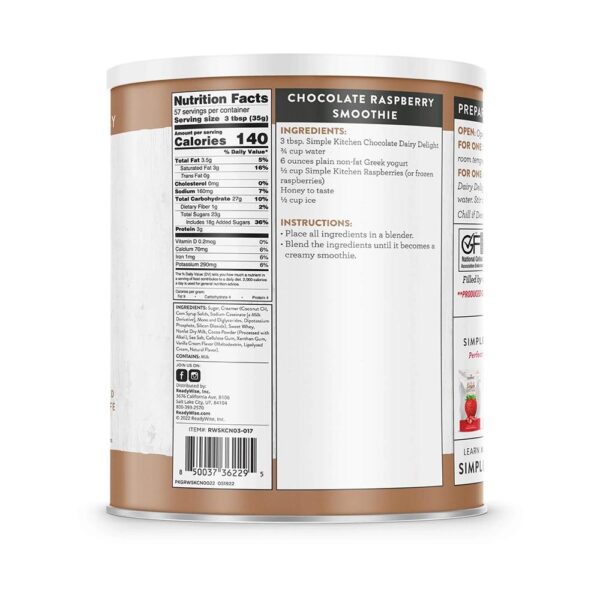 Readywise Chocolate Dairy Delight #10 57 Serving - Precision Shot Firearms