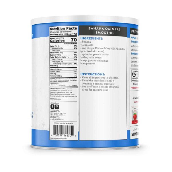 Readywise Whey Milk Alternative #10 Can 93 Serving - Precision Shot Firearms