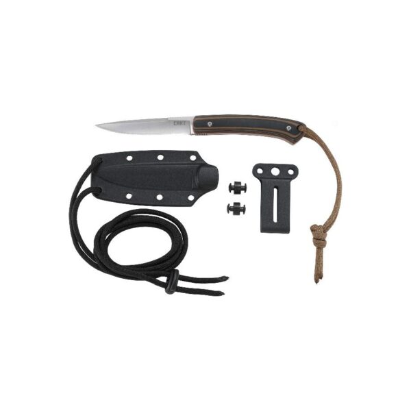CRKT Biwa Fixed Drop Point Knife 3" Blade Brown Black - Precision Shot Firearms