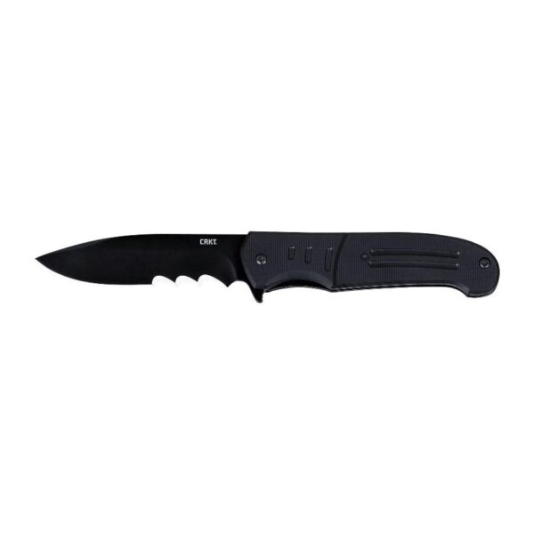 CRKT Ignitor Assisted Folding Knife 3-1/2" Drop Point Blade Black with Veff Serrations - Precision Shot Firearms