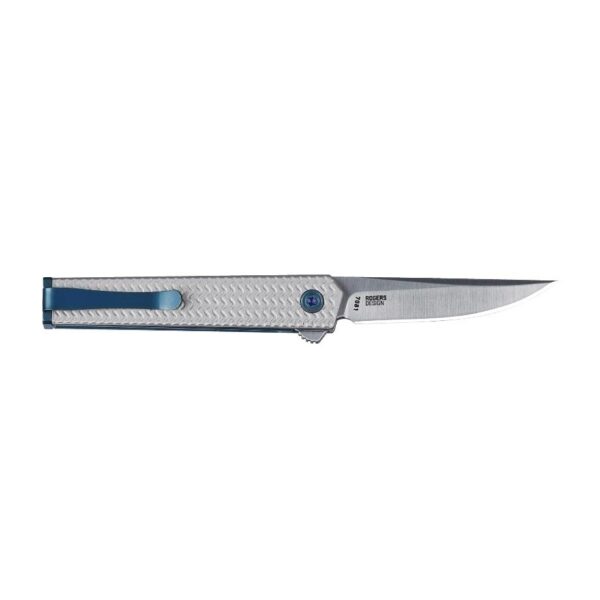 CRKT CEO Microflipper Folding Knife 2-3/8" Drop Point Blade Silver and Blue - Precision Shot Firearms