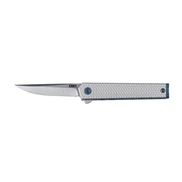 CRKT CEO Microflipper Folding Knife 2-3/8" Drop Point Blade Silver and Blue - Precision Shot Firearms
