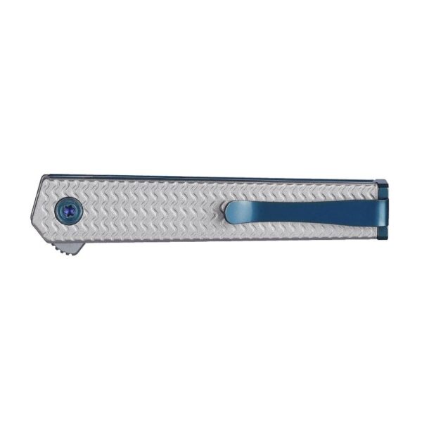 CRKT CEO Microflipper Folding Knife 2-3/8" Drop Point Blade Silver and Blue - Precision Shot Firearms