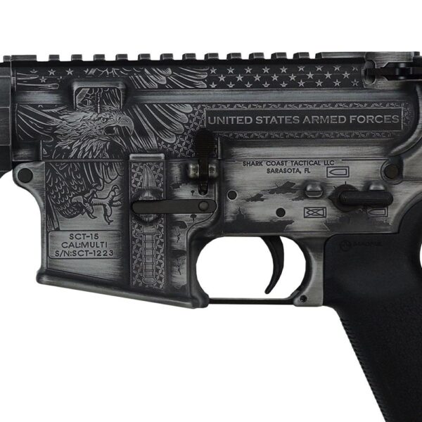 Shark Coast Tactical "Armed Forces Grey" SCC-15 Lower Rifle 5.56mm 30rd Magazine 16" Barrel 15" MLOK Handguard - Precision Shot Firearms