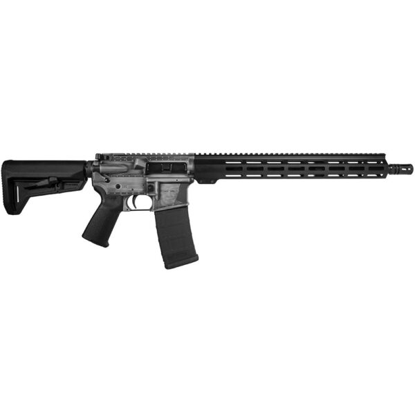 Shark Coast Trump 2.0 AR-15 Rifle 5.56 30rd Magazine 16" Barrel Distressed Silver Black - Precision Shot Firearms