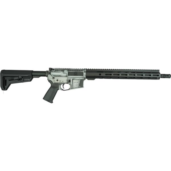Shark Coast Trump 2.0 AR-15 Rifle w/SCC Lower 5.56 30rd Magazine 16" Barrel Distressed Silver Black - Precision Shot Firearms