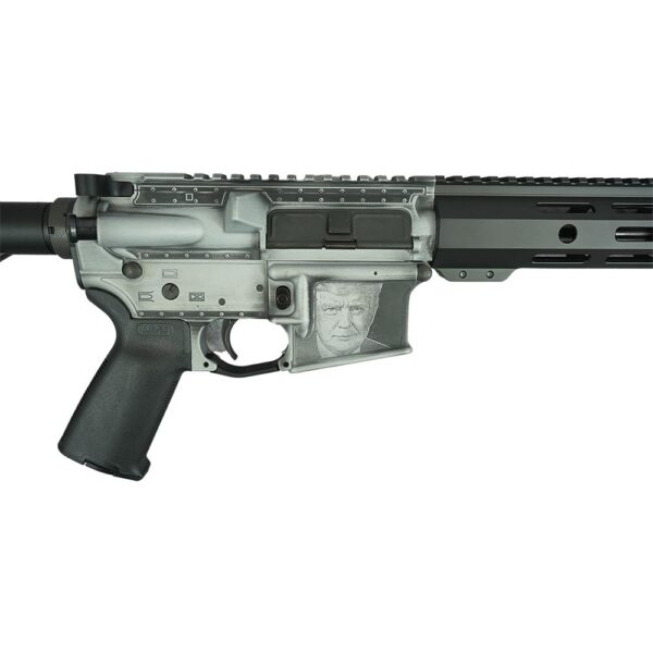 Shark Coast Trump 2.0 AR-15 Rifle w/SCC Lower 5.56 30rd Magazine 16" Barrel Distressed Silver Black - Precision Shot Firearms