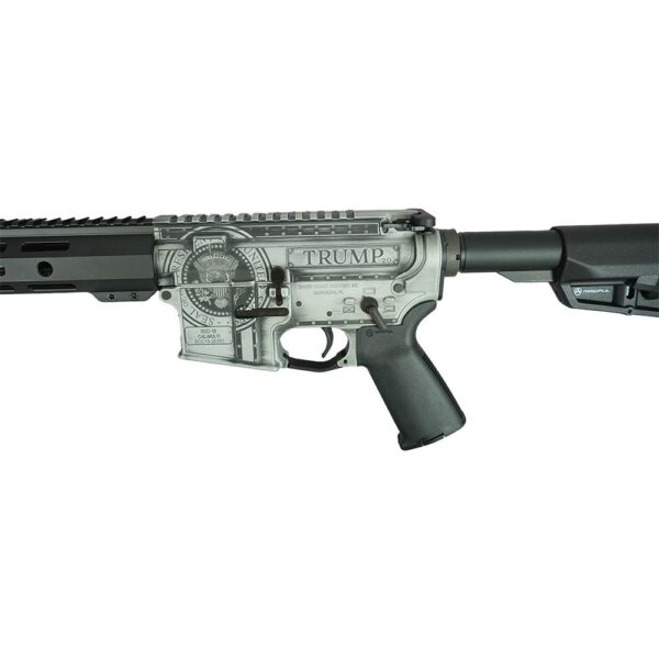 Shark Coast Trump 2.0 AR-15 Rifle w/SCC Lower 5.56 30rd Magazine 16" Barrel Distressed Silver Black - Precision Shot Firearms