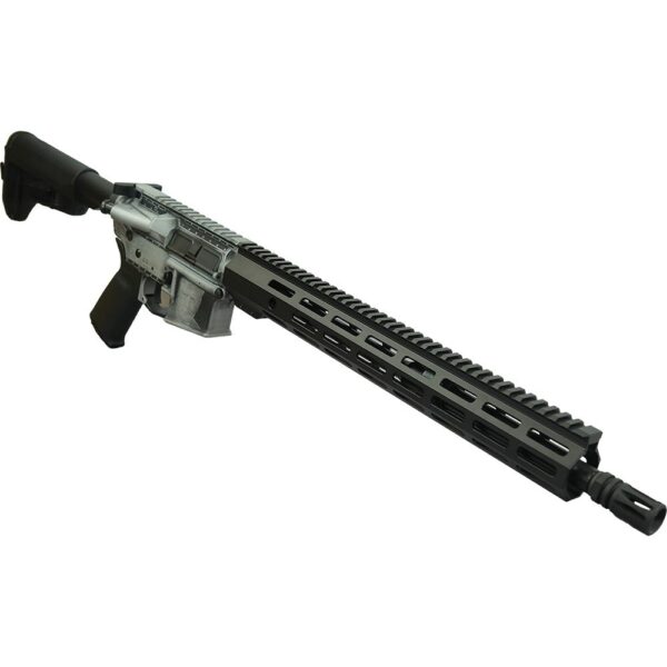 Shark Coast Trump 2.0 AR-15 Rifle w/SCC Lower 5.56 30rd Magazine 16" Barrel Distressed Silver Black - Precision Shot Firearms