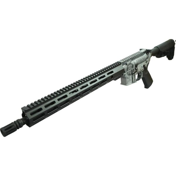 Shark Coast Trump 2.0 AR-15 Rifle w/SCC Lower 5.56 30rd Magazine 16" Barrel Distressed Silver Black - Precision Shot Firearms