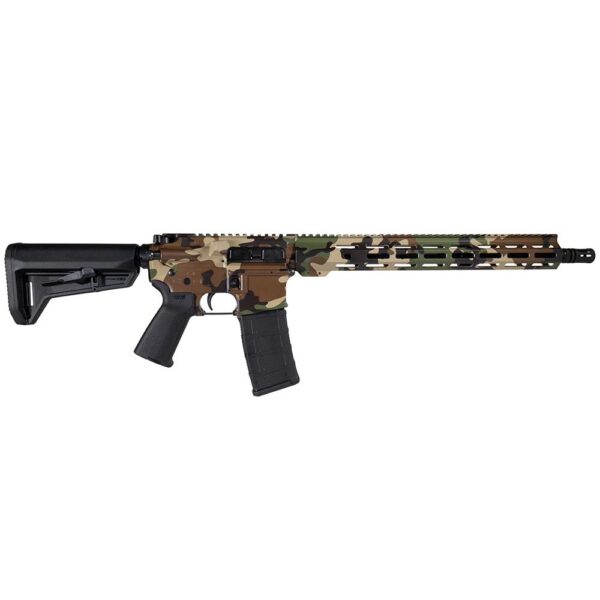 Shark Coast Tactical "M81 Woodland" Rifle 5.56mm 30rd Magazine 16" Barrel 15" MLOK Handguard - Precision Shot Firearms