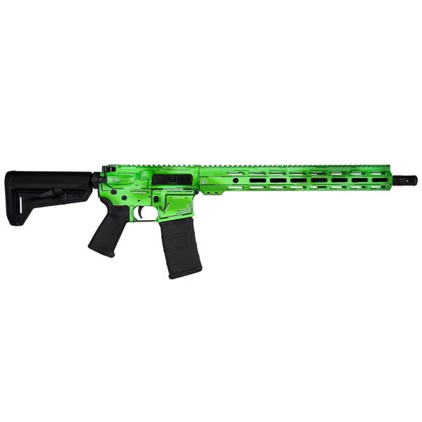 Shark Coast Tactical "Anime- Green" Rifle 5.56mm 10rd Magazine 16" Barrel 15" MLOK Handguard California Compliant - Precision Shot Firearms