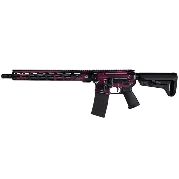 Shark Coast Tactical "Anime- Black Cherry" Rifle 5.56mm 10rd Magazine 16" Barrel 15" MLOK Handguard California Compliant - Precision Shot Firearms