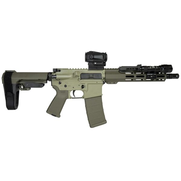Shark Coast Grassy Knoll AR Pistol Bundle 5.56mm 30rd Magazine 10.5'' Threaded Barrel Vortex Sparc Red Dot Streamlight ProTac SBA3 Brace - Precision Shot Firearms