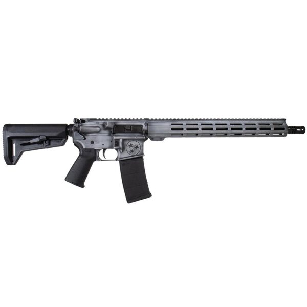 Shark Coast Tactical "Tennessee Battleship Grey Battleworn" AR-15 Rifle 5.56mm 30rd Magazine 16" Barrel 15" MLOK Handguard - Precision Shot Firearms