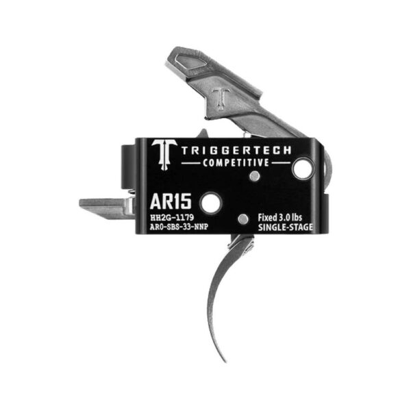 TriggerTech AR15 Single-Stage Competitive Pro Curved Trigger Silver - Precision Shot Firearms