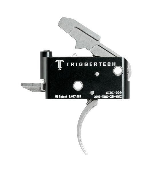 TriggerTech AR15 Adaptable Curved Trigger 2 Stage Adjustable Stainless Steel/Black - Precision Shot Firearms