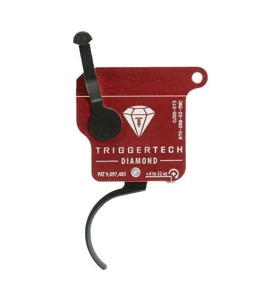 TriggerTech Rem Clone (NO BOLT STOP) Black Diamond Curved Trigger Single Stage Adjustable Black/Red - Precision Shot Firearms