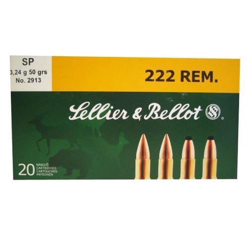 Sellier & Bellot Rifle Ammunition .222 Rem 50 gr SP - 20/box - Precision Shot Firearms