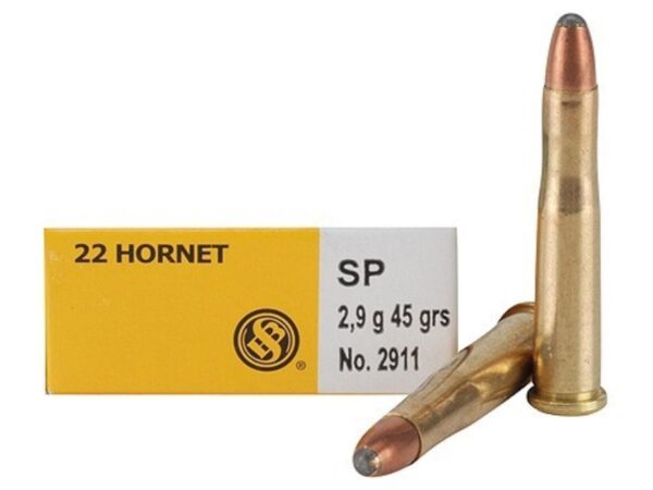Sellier & Bellot Rifle Ammunition .22 Hornet 45 gr SP 2346 fps - 20/box - Precision Shot Firearms