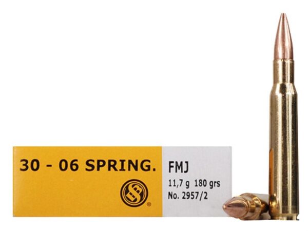 Sellier & Bellot Rifle Ammunition .30-06 Sprg 180 gr FMJ 2675 fps - 20/box - Precision Shot Firearms