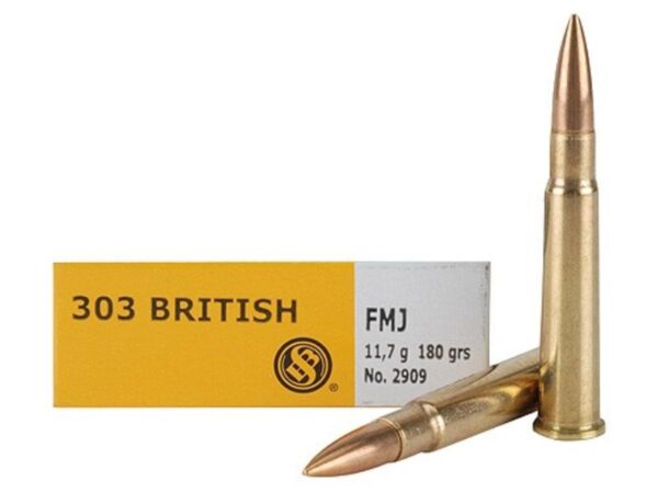Sellier & Bellot Rifle Ammunition .303 British 180 gr FMJ 2440 fps - 20/box - Precision Shot Firearms