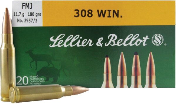 Sellier & Bellot Rifle Ammunition .308 Win 180 gr FMJ - 20/box - Precision Shot Firearms
