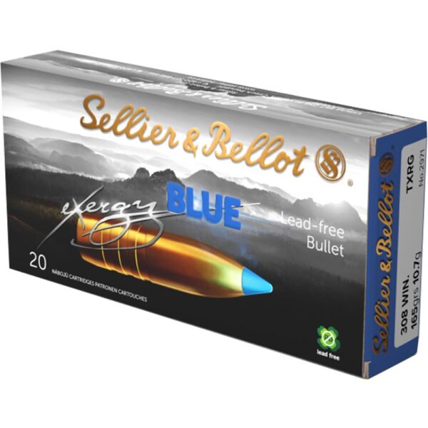 Sellier & Bellot eXergy Blue Rifle Ammunition .308 Win 165gr 2720 fps 20/ct - Precision Shot Firearms