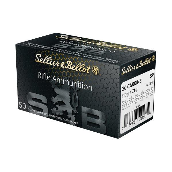 Sellier & Bellot Rifle Ammunition .30 Carbine 110 gr FMJ 1990 fps - 50/box - Precision Shot Firearms