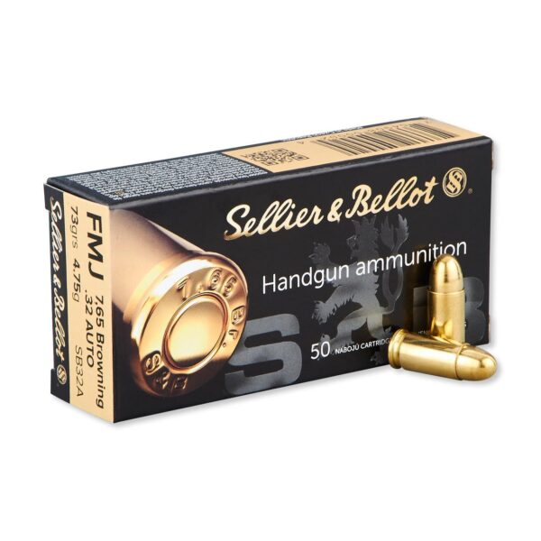 Sellier & Bellot Pistol & Revolver Ammo .32 ACP 73 gr FMJ 50/box - Precision Shot Firearms