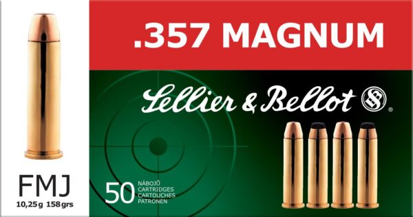 Sellier & Bellot Pistol & Revolver Ammo .357 Mag 158 gr FMJ 50/Box - Precision Shot Firearms