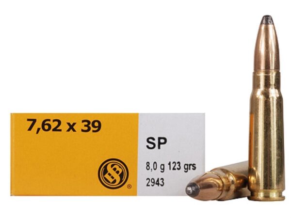 Sellier & Bellot Rifle Ammunition 7.62x39mm 123 gr SP 2435 fps - 20/box - Precision Shot Firearms