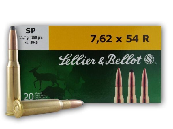 Sellier & Bellot Rifle Ammunition 7.62x54R 180 gr SP 2625 fps - 20/box - Precision Shot Firearms