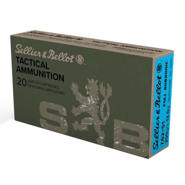 S&B Tactical Rifle Ammunition 7.62x51 200gr FMJ 1030 fps 20/ct - Precision Shot Firearms
